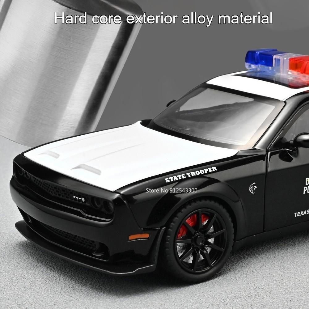 1:24 Rotäugige Hellcat Polizei-Ladeauto Modell Spielzeug Türen Öffnen Lenkradlenkung Miniaturfahrzeuge Feine Details Modelle Für Vater