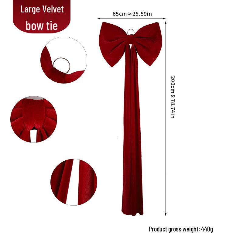Large Red Velvet Bow Ornament for Christmas Decorations, Hotel Displays, Shopping Malls, and Spring Festivals