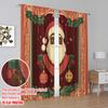 2Pcs,2D Plane Printing Curtains Digital Printed African Santa Claus Christmas Ornaments (4) Polyester Easy Install (Without Rod)