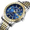 OPK Dual Calendar Luxury Quartz Watch For Men Diamond Roman Scale Business Hand Clock Waterproof Fashion Original Man Watch