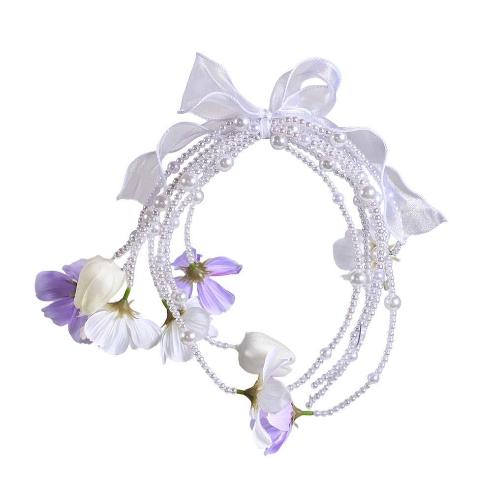 Satin Ribbon Wedding Flowers Pearl Handle Top Handle Bouquet Bridal Bouquet Elegant Bridesmaid Style 2