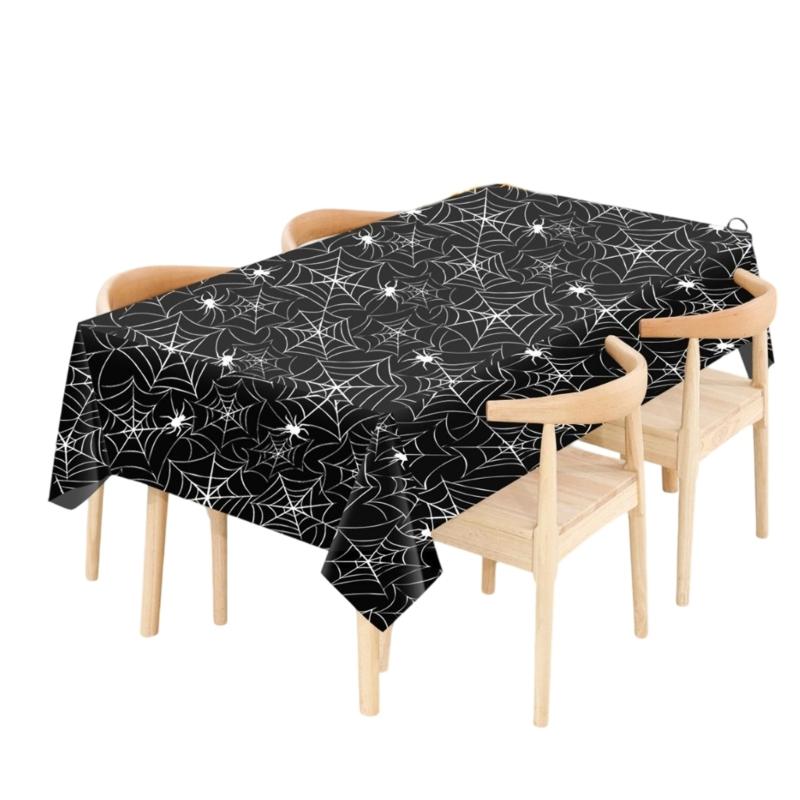 Horror Pumpkin Pattern Plastic Table Covers 6Pcs Waterproof Easy Cleaning Party Table Covers For Halloween Parties