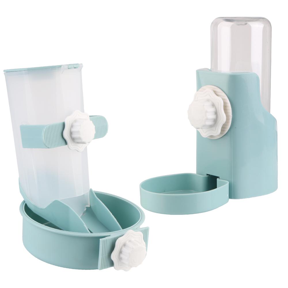 Cats Dogs Drinking Fountain Pet Food Bowls Food Container Dispenser Bowl Cage Hanging Feeder Automatic Pet Water Bottle