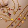Kids' Colorful Fruit Pendant Necklace - Pitaya & Watermelon Shapes, Fresh Fashion Style
