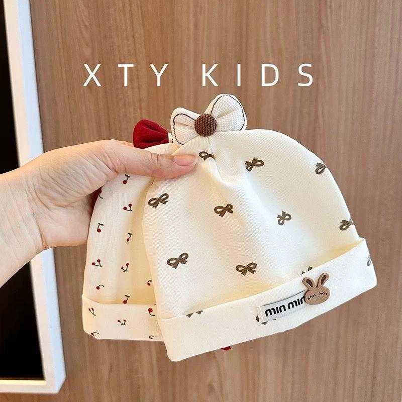 Knoten reine Baumwolle Babyhut für Neugeborene - Dünn, Nahtlos, Frühling/Herbst Stil für Jungen und Mädchen