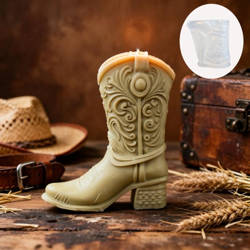 Boot Shape Casting Form for Epoxy Art and Gypsum Display Work, Western Relief Single Cavity Tool for Handmade Shelf Presentation and Table Styling