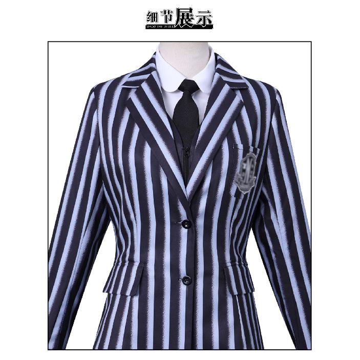 Wednesday Addams Cosplay Costume Uniform Halloween Carnival Party Christmas Play Role Clothes Clothing