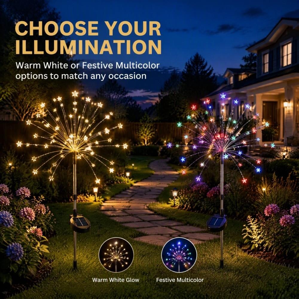Waterproof Solar Firework Lights LED Solar Fireworks Lights Halloween Fairy Lights Landscape Decor