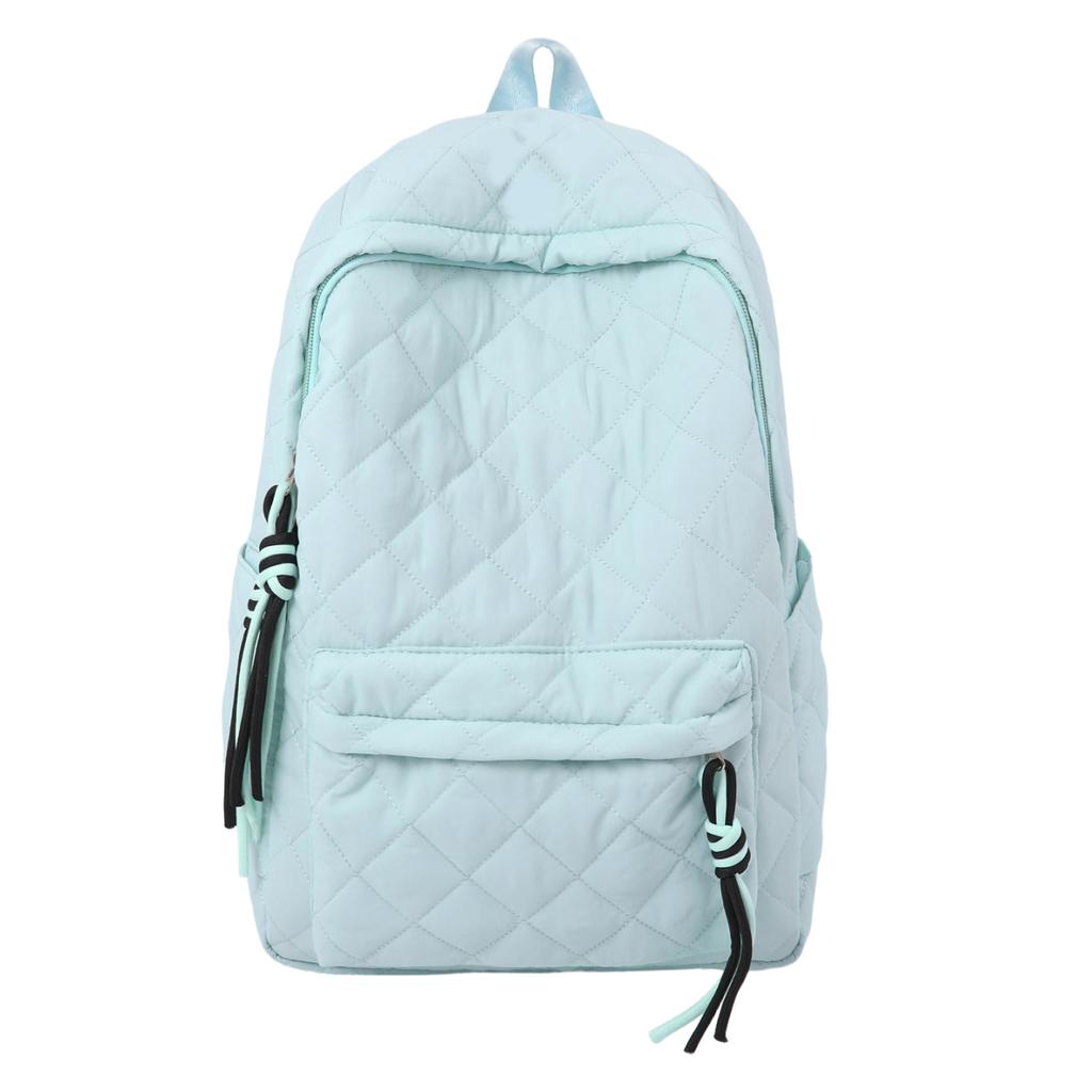 Lightweight Quilted Backpack Casual Fashion Daily Bag Large Capacity School Bag for Students Minimalist Design Commute Travel with Functional Pockets
