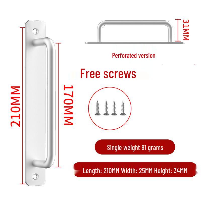 Aluminum Alloy No-Drill Door Handle for Glass, Window, Balcony, Sliding, and Cabinet Doors
