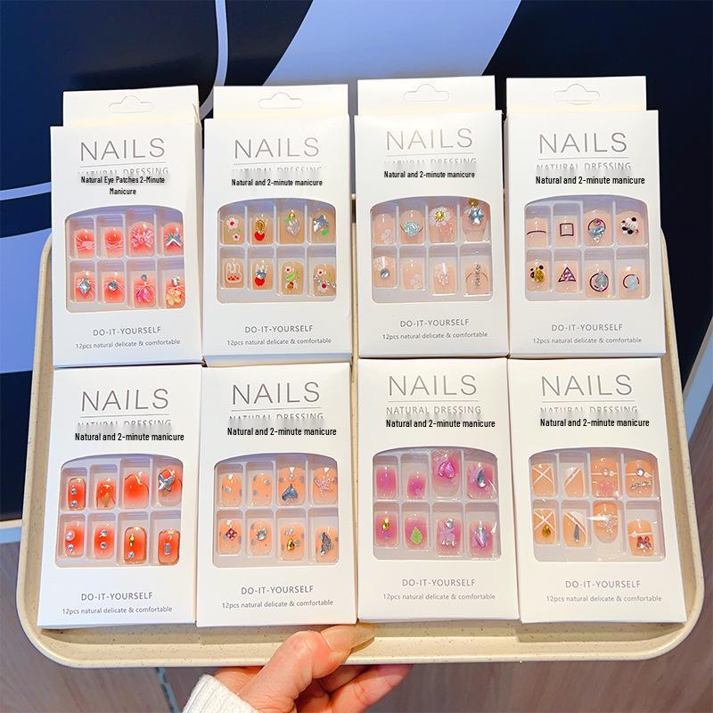 

Трендовый стиль инфлюенсеров Douyin, ручная работа, съемные накладные ногти для нейл-арта