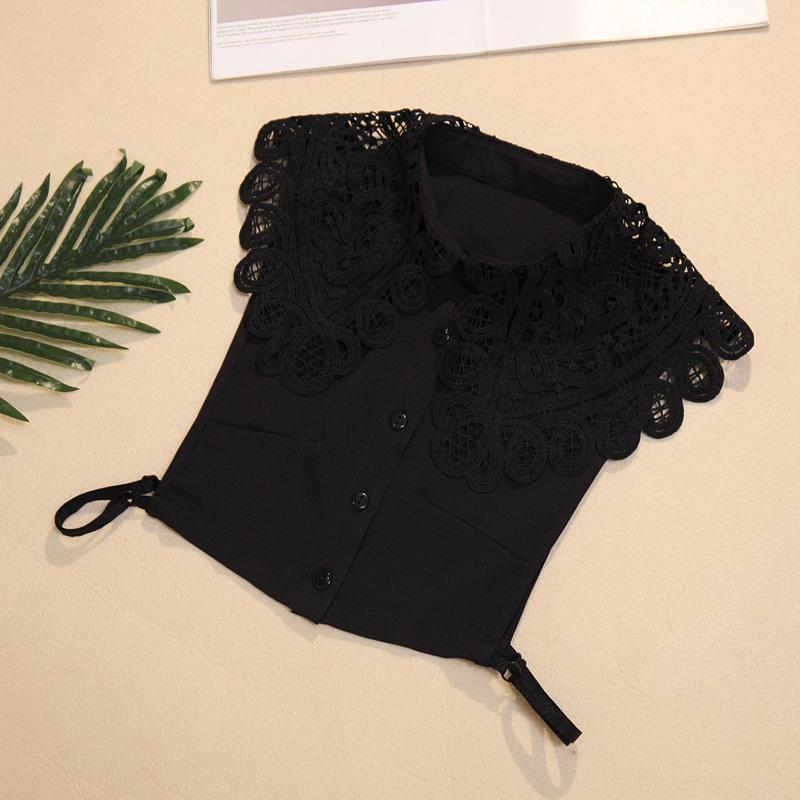 

Универсальный фальшивый воротник, женский шифоновый фальшивый воротник, белый большой воротник, воротник рубашки, сезонный свитер, декоративный воротник