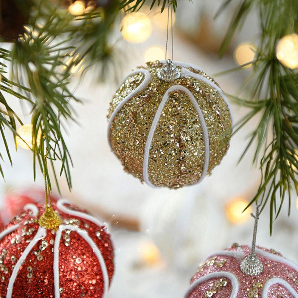 3pcs 8cm Christmas Tree Pendant Creative Hanging Ornament Christmas Ball  Wedding