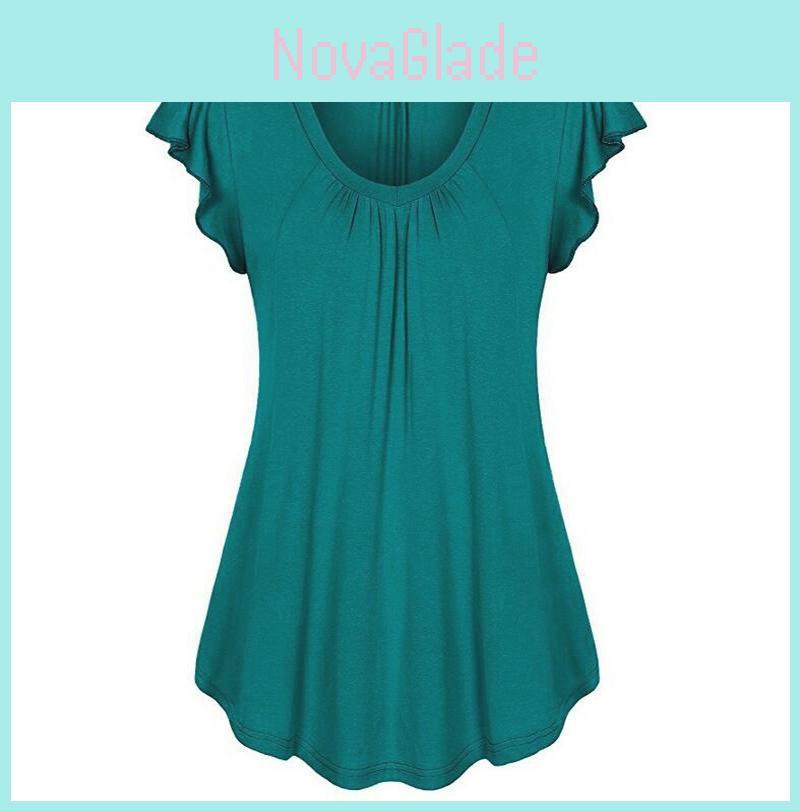 Plus Size Women's Summer Short Sleeve Blouse T Shirt Tops Casual Loose Tunic Tee For Effortless Style And Comfort
