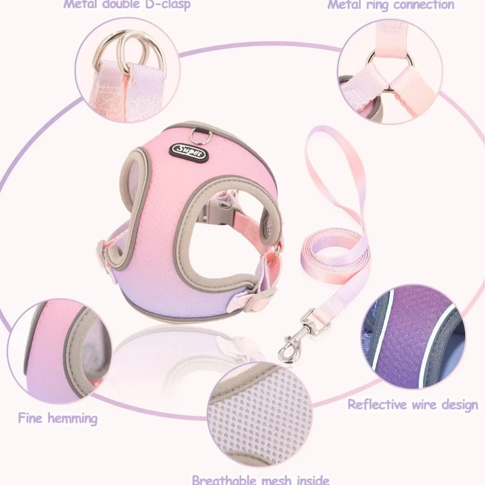 Pet Step-in Dog Harness Breathable Dog Vest Harness for Cats Puppy Reflective Soft Dog Harness for Small Medium Dog Dog Collar