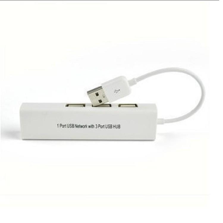 USB LAN + Hub Network Adapter: 2-in-1 Expansion with 3 USB Ports, USB to RJ45