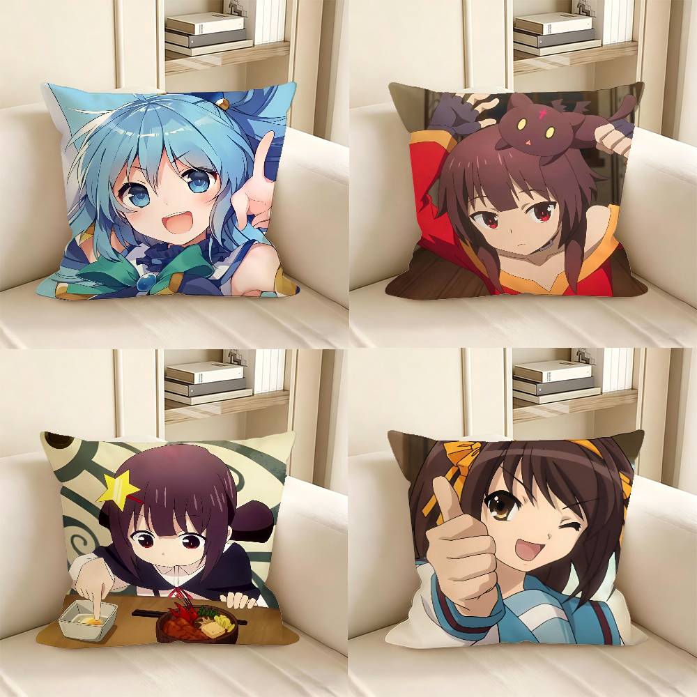 Konosuba Gods Blessing On This Wonderful World Pillow Case Fashion Square Pillowcase Bedroom Sofa Room Ins Decoration Leisure