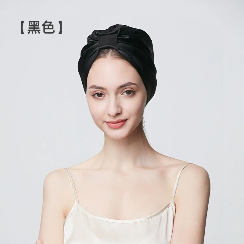 100% Mulberry Silk Hood Sleeping Cap Women's Night Hat 19 Momme with Adjustable Ribbon Hair Care