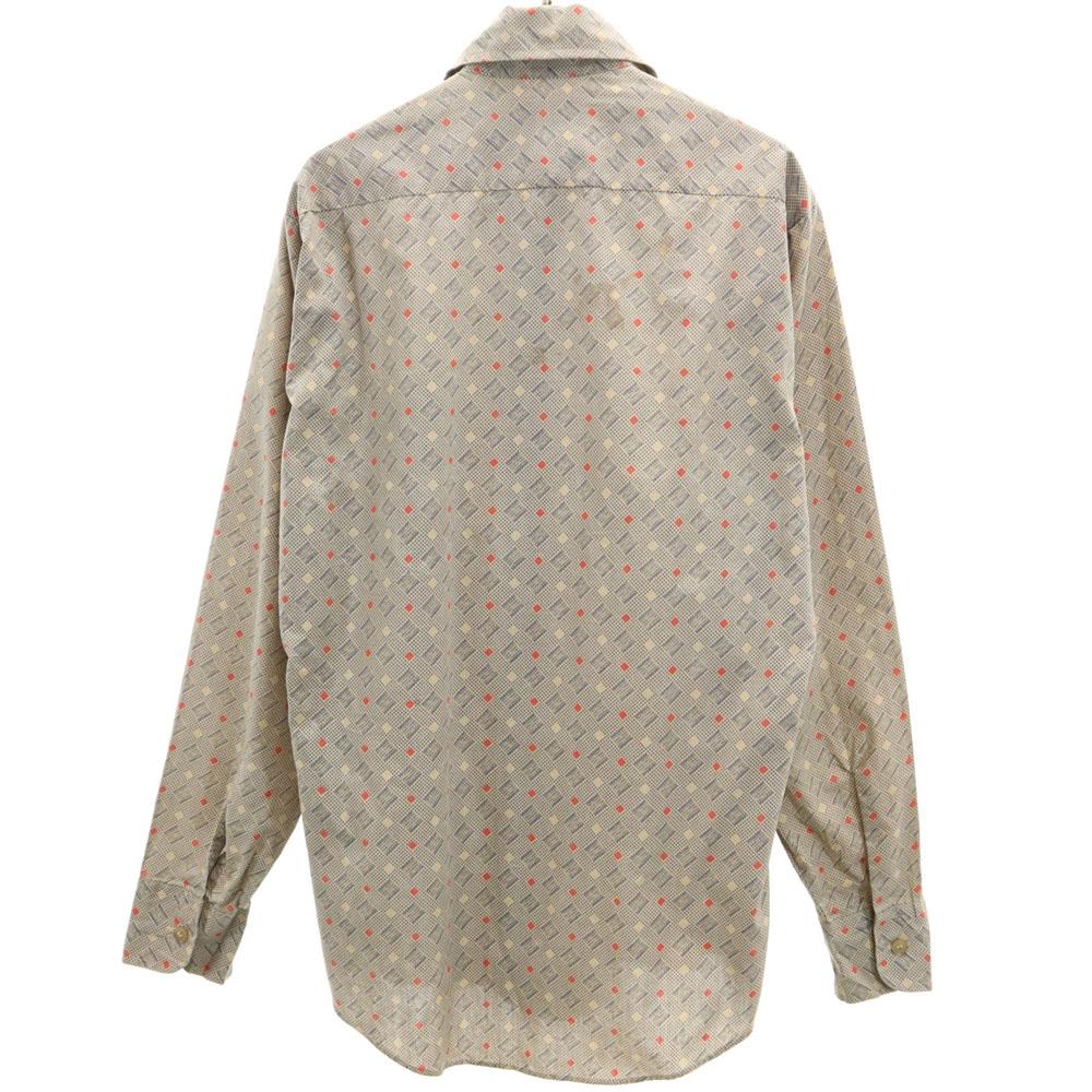 VINTAGE 70s Overall handle Long sleeve shirt S beige Old Men's Used