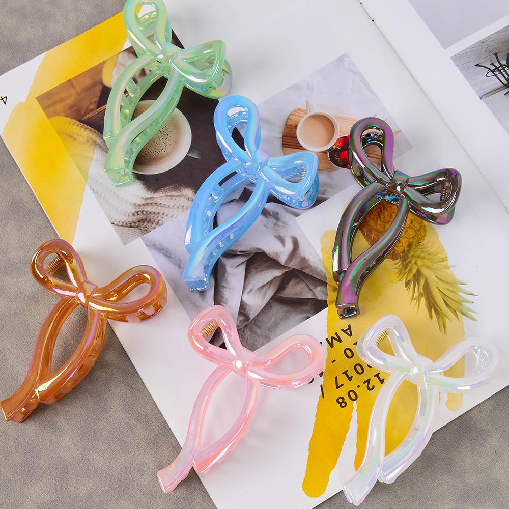 1pc Large bow hair clip for high ponytail DIY hair clip for pinning up hair; high-end shark clip with a sophisticated feel.