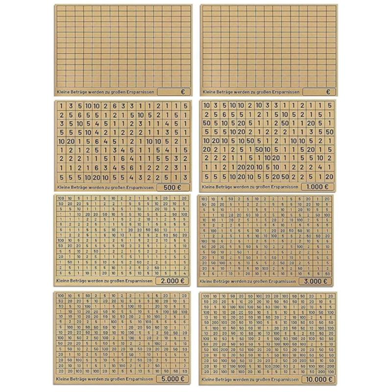 Wooden Money Saving Box 1000/2000/3000/5000/10000 Euros With Savings Goals And Digital Box, A Reusable Wooden Piggy Bank