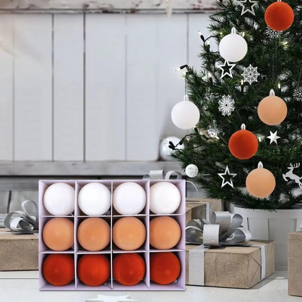 Velvet Christmas Balls Soft Flocking Finish Hanging Ornaments Christmas Tree