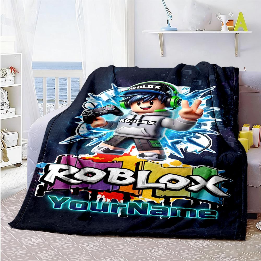 Roblox 496 Customize Your Name Blanket Lightweight Personalized Blanket Ultra-Soft for Office Chair Chair Seaside Bed Ideal for All Seasons