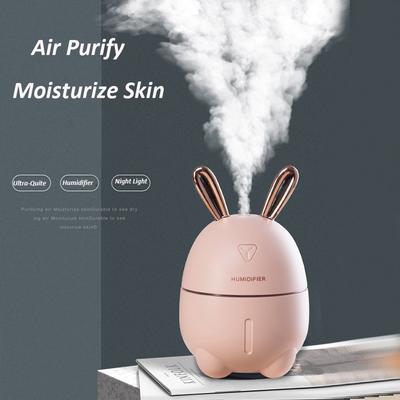 300ml Ultrasonic Air Humidifier Rabbit Usb Aroma Essential Oil Diffuser Office Car Humidificador With Color Led Lamp For Baby