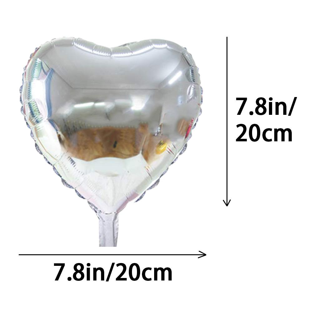 50 Pieces of 10inch Heart-Shaped Silver Aluminum Foil Balloons, Suitable for Weddings, Confession of Love, Engagement, Birthday