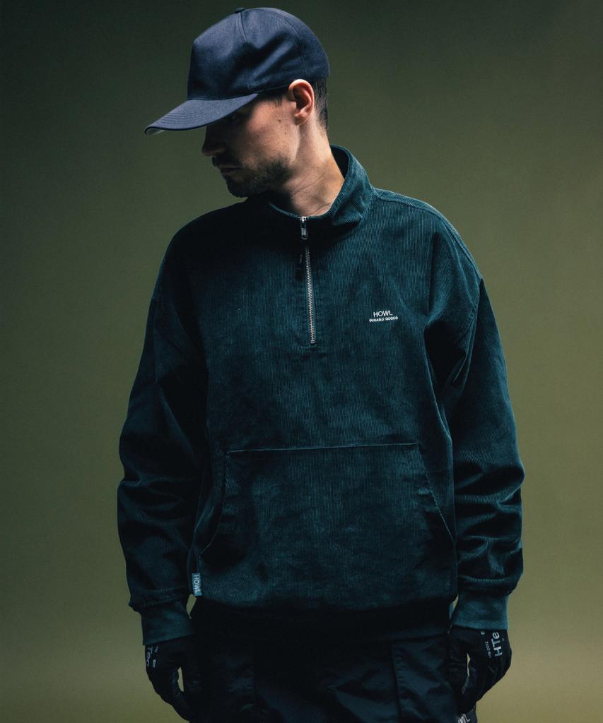 HOWL SUPPLY Corduroy Half Zip Green 25/26