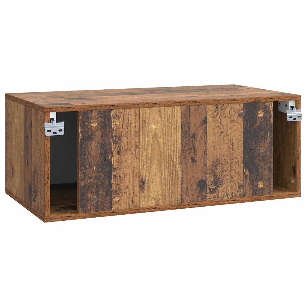 Wall Mounted TV Cabinet Reclaimed Wood Look 78.5 x 41 x 30 cm