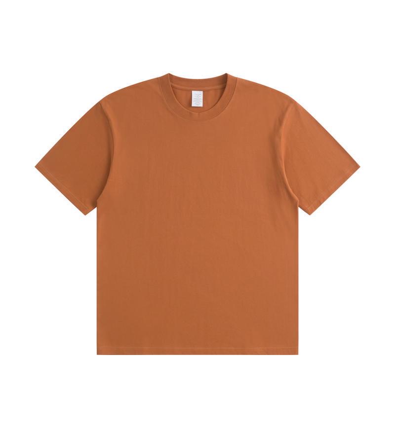 Herren Trendiges Rundhals 230g Schwergewicht Baumwoll Kurzarm T-Shirt - Lockere Passform, Unifarben