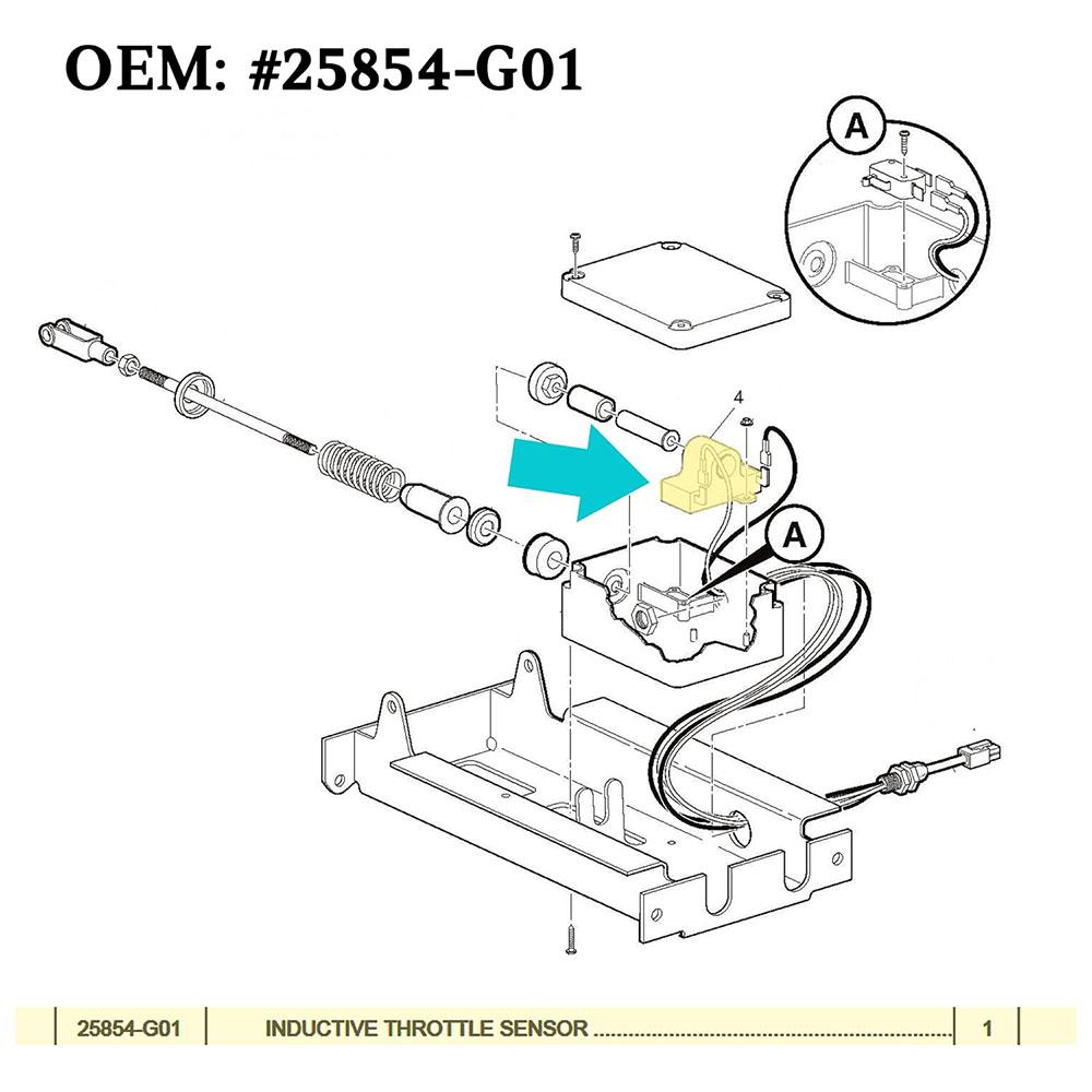 Inductive Throttle Sensor 25854-G01 For EZGO E-Z-GO TXT Medalist DCS PDS 1994-up
