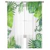Watercolor Of Tropical Leaves Chiffon Sheer Curtains For Living Room Bedroom Decoration Window Tulle Curtains Drapes