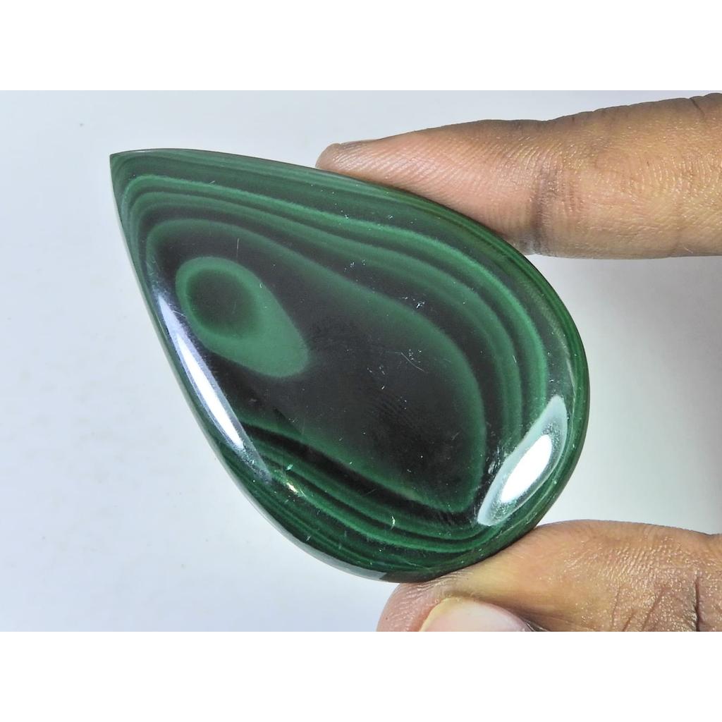 39X59X06 MM Natural Green Malachite Pear Cabochon Loose Gemstone 158Cts. C-1681