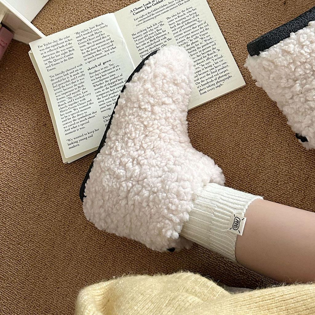 Fashion Retro Flat Snow Boots Women's 2025 New Winter Padded Warm Soft Bottom Cotton Shoes for Women Casual Solid Slip On Fluffy Booties