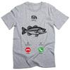 Unisexs TShirts Fih Calling Remind Me Message Decline Accept Phone Call Fish Awesome Tees Short Sleeve T Shirts Clothing