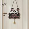 Holiday Wall Plaque for Home Halloween Cute Witch Hat Ghost Door Sign Wooden Hanging Decoration Decor Doorbell Pendants Indoor Outdoor Fireplace