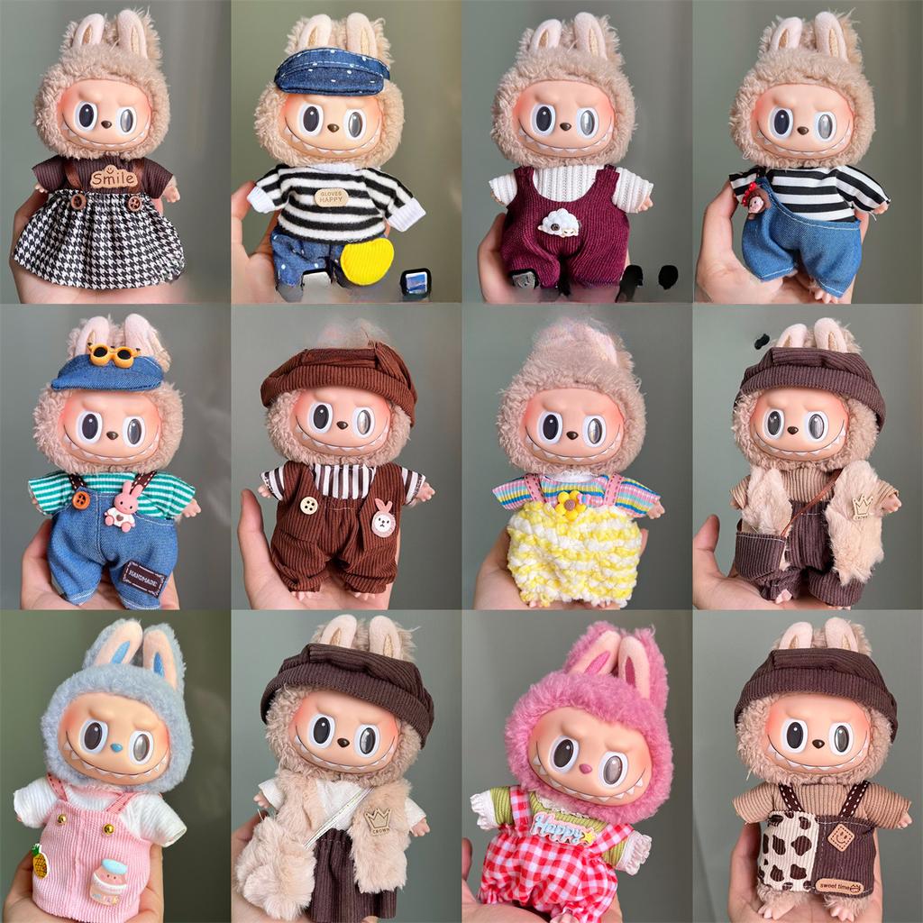 (No Doll) Only Clothing Labubu Can Wear Doll Clothes, 17cm Plush Vinyl Labubu First and Second Generation Replacement Sets