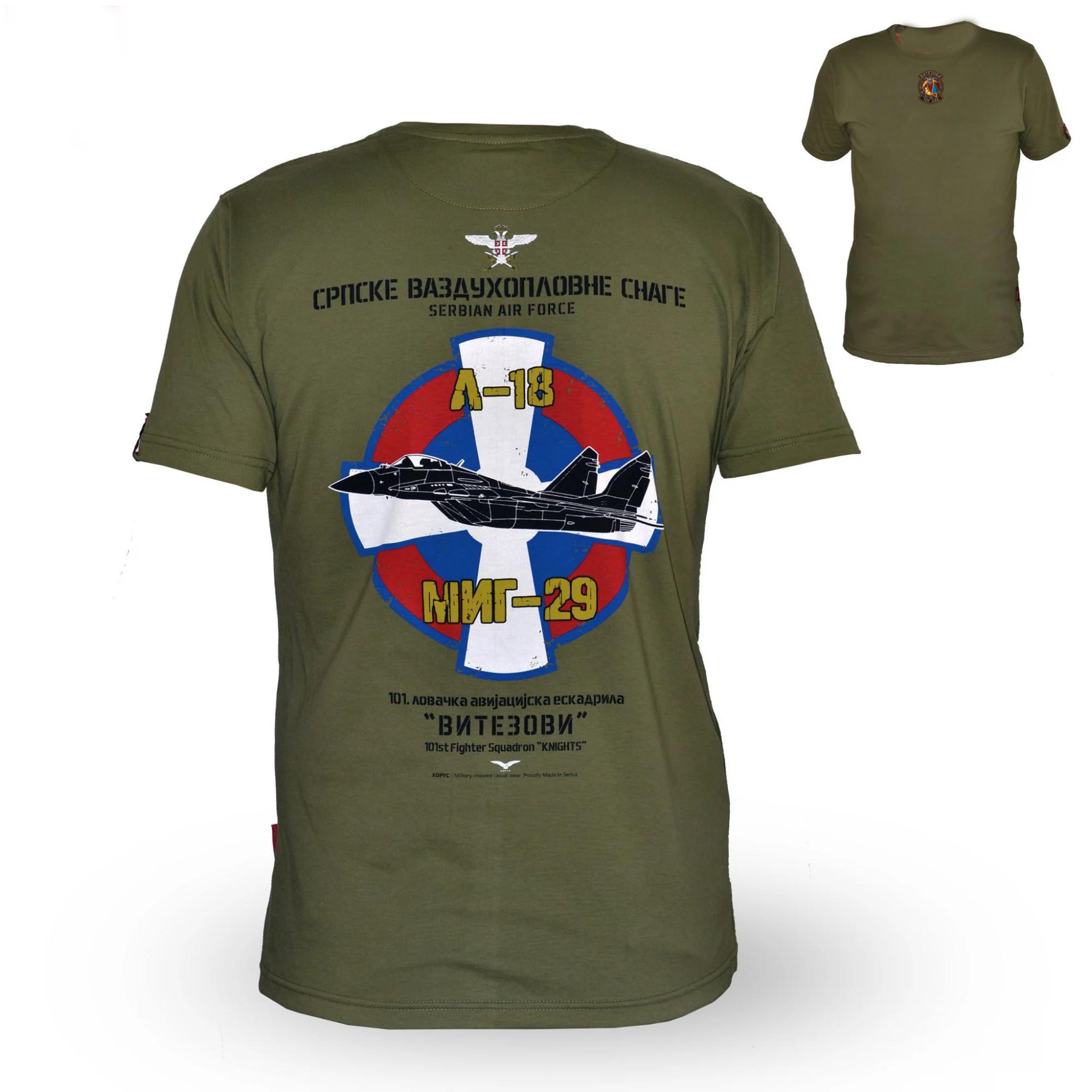 

Serbian Air Force L18 101lae Mig 29 Fighter TShirt Summer Cotton Short Sleeve ONeck Mens T Shirt New S3XL 4XL