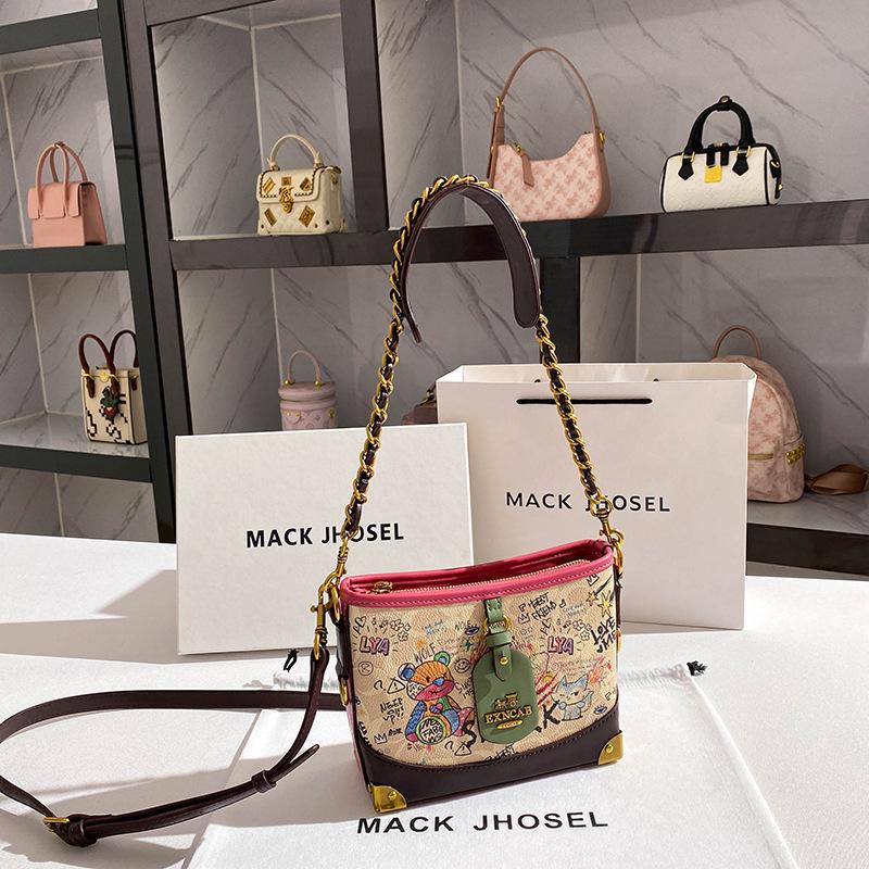 2024 High-End Graffiti Design Ketten-Bucket-Bag