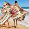 Vintage Floral Rose Pattern Beach Towel Quick-drying for Travel Outdoor Sports Jogging Beach and Swimming