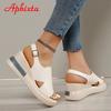 Fashion Aphixta 2025 Wedge Sandals Peep Toe Buckle Shoes Woman Platform Ankle Strap Fashion Cool Summer Super High Heel Shoes