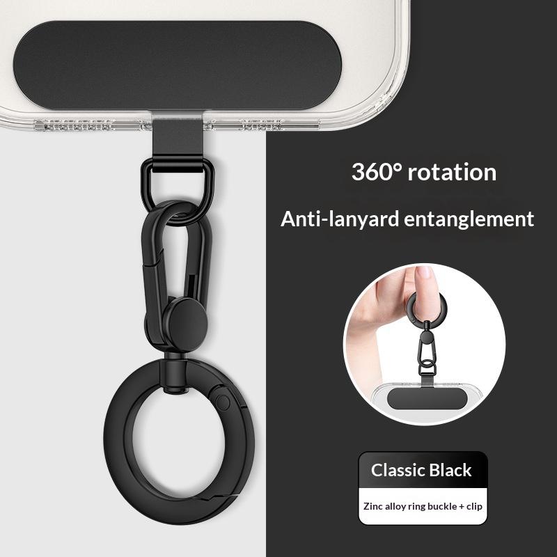 Metal Phone Lanyard Gasket Patch Durable Rotatable Metal Buckle Hanging Steel Clip 1Pcs Anti-drop Accessory for Daily Commute