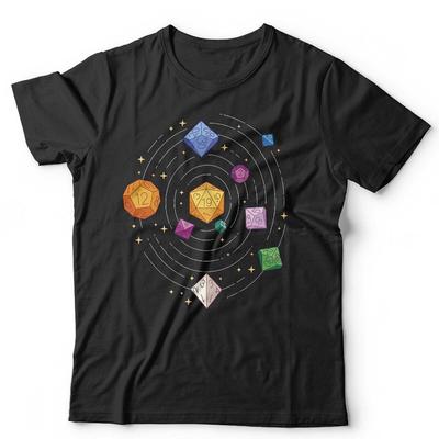 Krychle Sluneční soustava Tričko Unisex a Dětské Geek Hraní na hrdiny DandD Mnohostěnné