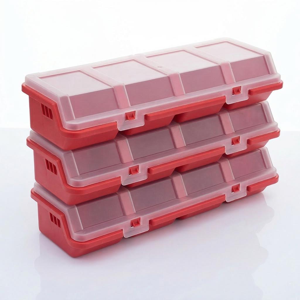 Multi-Compartment Organizer Box For Screws & Small Parts - Durable Plastic Hardware And Jewelry Storage Case