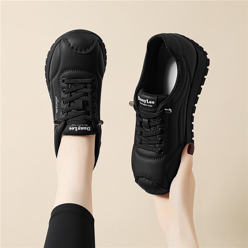 

Leather women s shoes sole massage little white shoes women s spring new casual round head single shoes walking bread shoes women 35