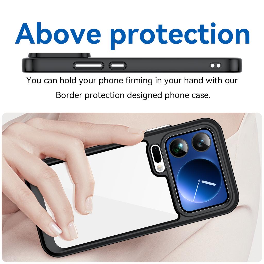 For Xiaomi 17 Pro Max Phone Case WANLONFENG XC Series TPU Acrylic Cover with Tempered Glass (Big Lens Hole)