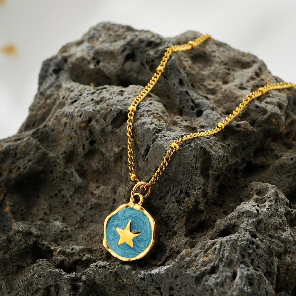Neck Jewelry Star Moon Necklace Heart Collarbone Choker Chain Artistic Pendant Necklace Women Men