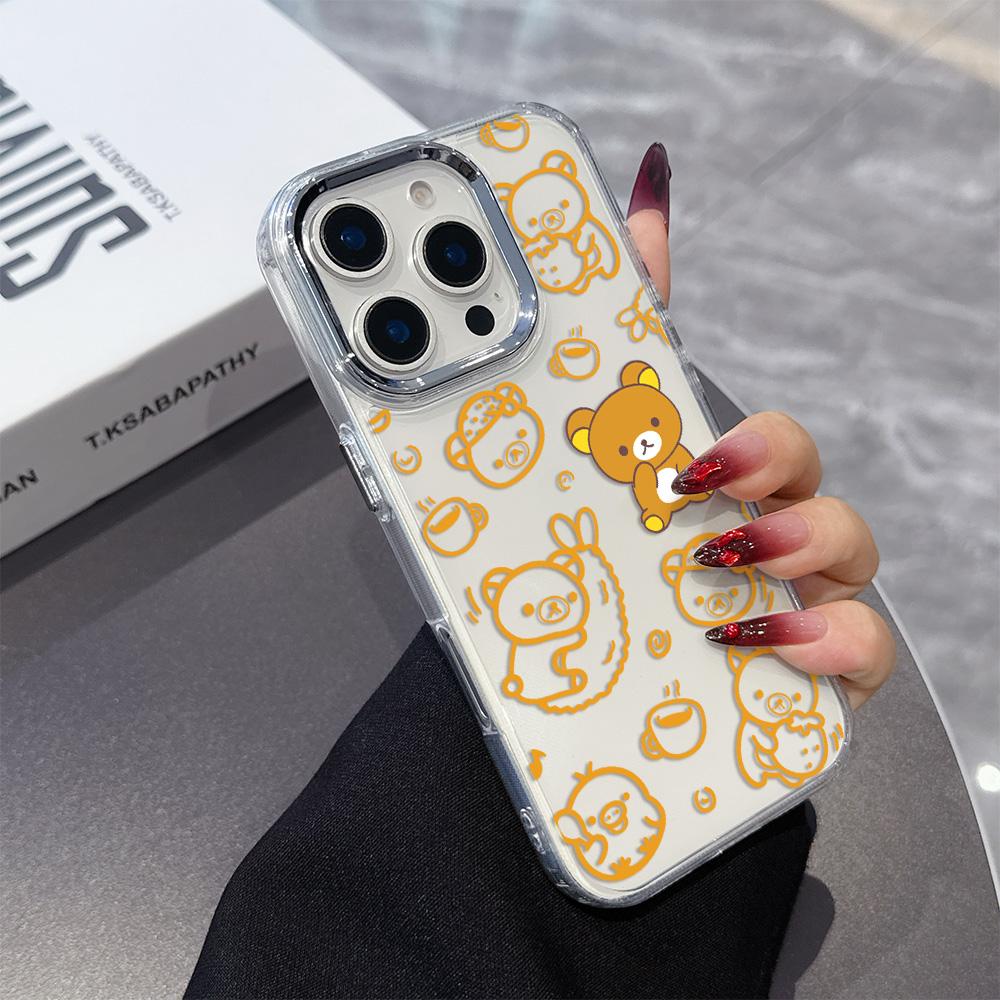 Cute Cartoon RilakkumaS Phone Case For iPhone 17 16e 16 15 14 13 12 11 mini Pro Max X XR XSMAX 8 Air Plus Transparent Soft Cover
